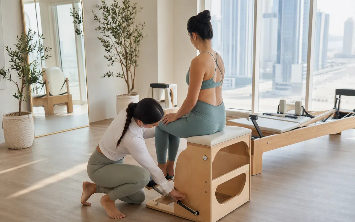 Chair Foot Spring Series Form for Ankle Mobility in Dubai Group Sessions